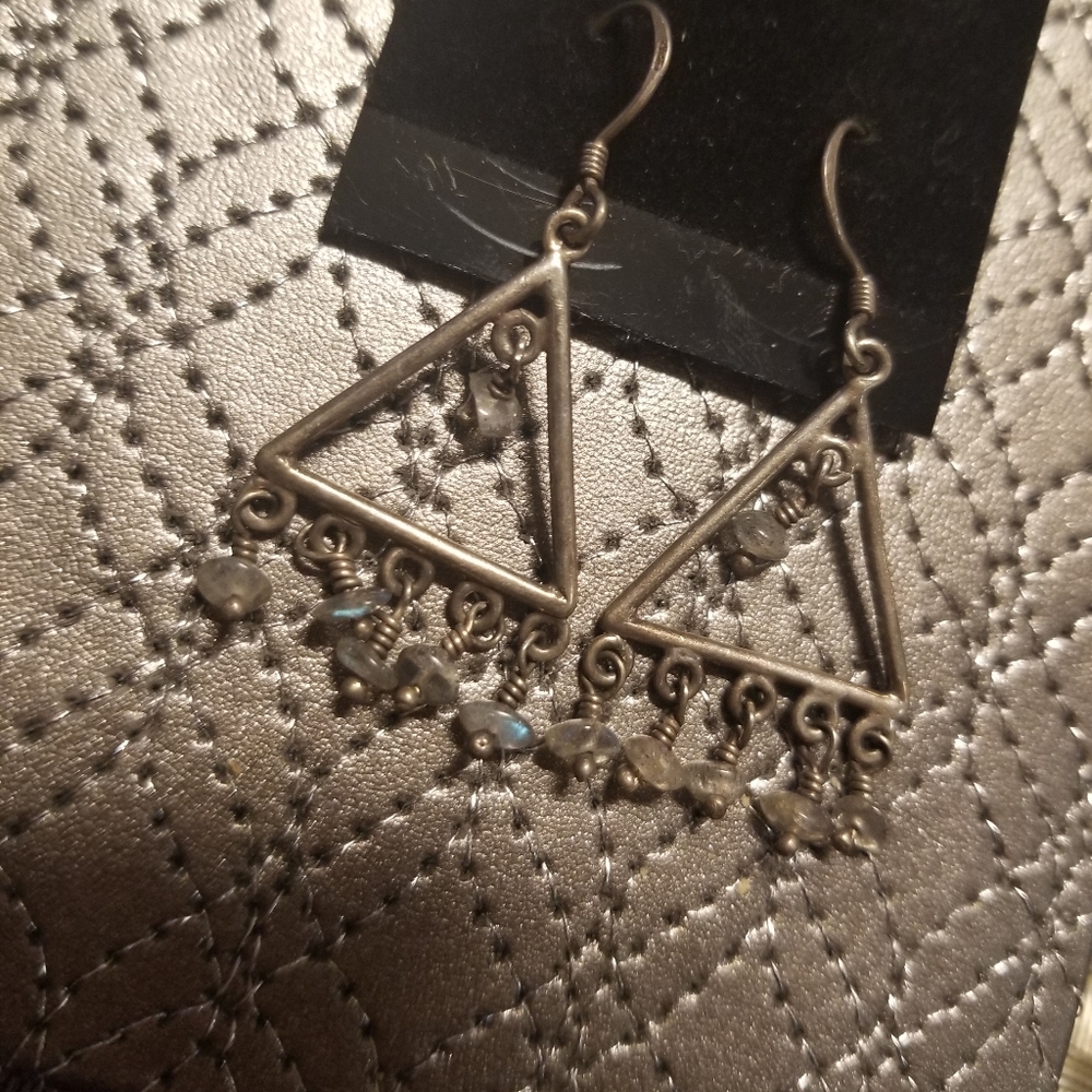 Moonstone Silver earrings. Stamped 925.